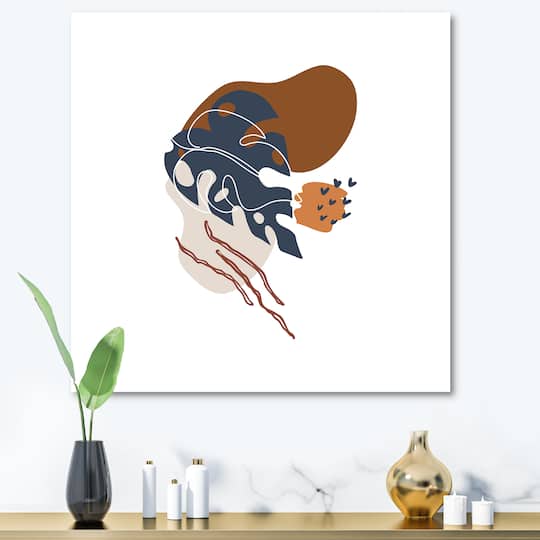 Designart - Elementary Shapes With Abstract Flowers Plants III